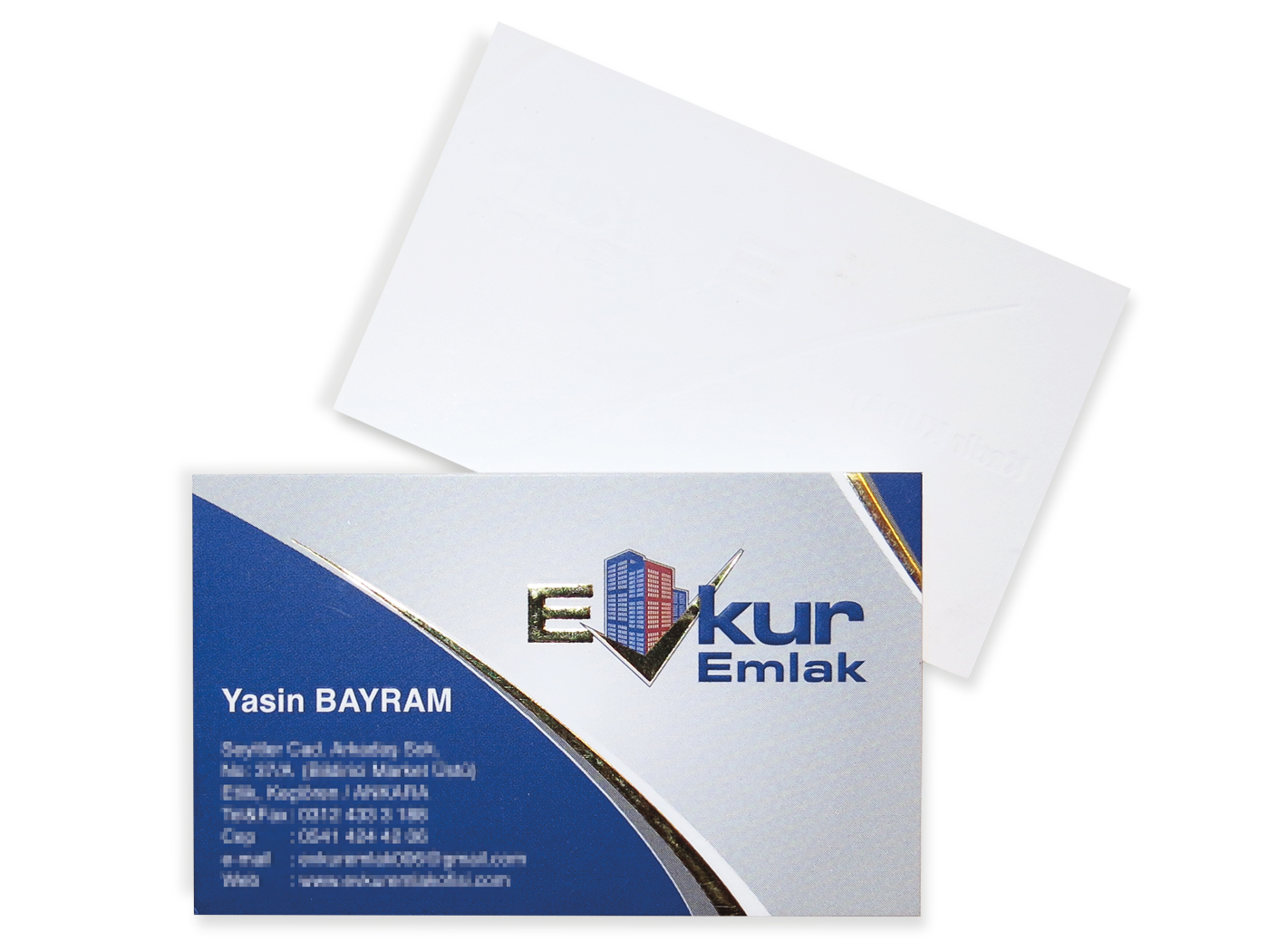 KZT-009-A | Tek Yönlü, Altın Yaldızlı Kartvizit